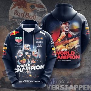 2021 F1 World Champion Max Verstappen Blue 3d Hoodie