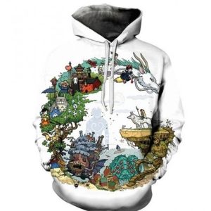 3D Pullover Hoodies Spirited Away Anime