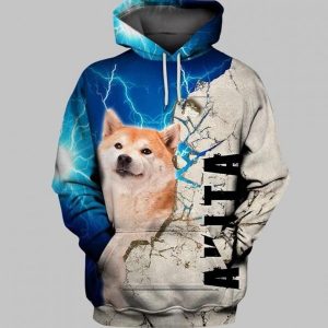 Akita Blue And White Amazing Design 3D Printed Sublimation Hoodie