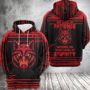 Amazing Wolf Black Red 3D Printed Sublimation Hoodie