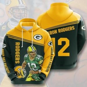 Amazon Sports Team Aaron Rodgers Green Bay Packers Hoodie 3D