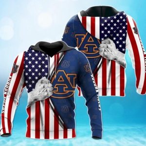 Auburn Tigers American Flag 3D Hoodies