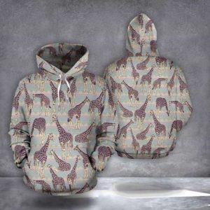 Aztec Pullover Hoodie 3D Vintage Giraffe Graphic