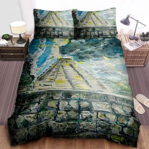 Aztec Temples Painting Bed Sheets Spread Comforter Duvet Cover Bedding Sets