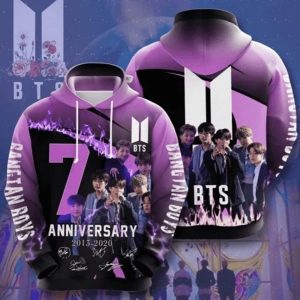 BTS Bangtan Boys 7th Anniversary 2013 2021 Signature Design Gift For Fan Custom 3D Hoodie