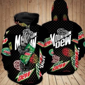 Baby Groot Mountain Dew Full Printing Hoodie 3D