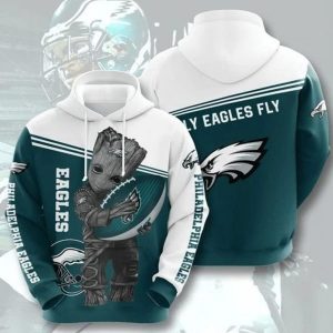 Baby Groot Philadelphia Eagles Nfl 3d Hoodie