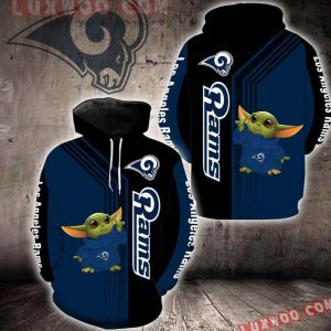 Baby Yoda Nfl Los Angeles Rams 3d Hoodies