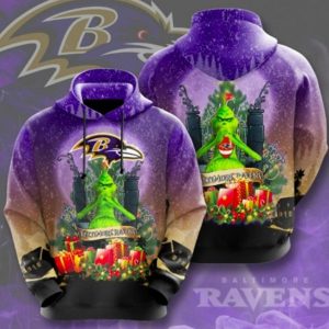 Baltimore Ravens Christmas Purple Hoodie 3D