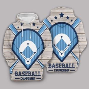Baseball Blue And White Amazing 3D Printed Sublimation Hoodie