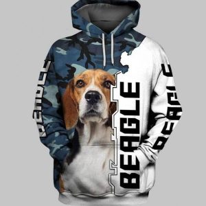 Beagle Blue And White Amazing 3D Printed Sublimation Hoodie