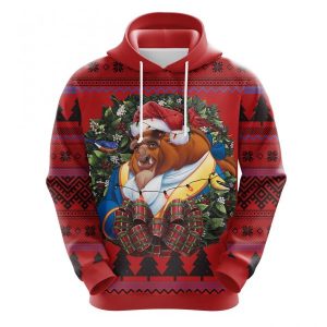 Beauty And The Beast Noel Christmas Tree Christmas Cute Noel Mc Ugly Hoodie 3D