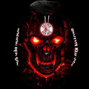 Boston Red Sox 3d Hoodie Skull