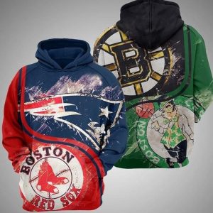 Boston Red Sox New England Patriots Boston Bruins Boston Celtic 3D Hoodie