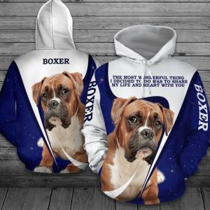 Boxer Blue And White Amazing 3D Printed Sublimation Hoodie