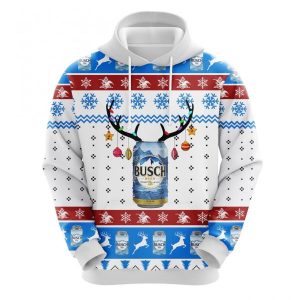 Busch Blue White Christmas Christmas Cute Noel Mc Ugly Hoodie 3D