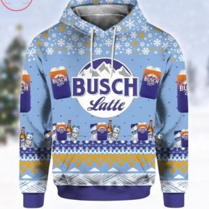 Busch Latte Beer Print Ugly Christmas Hoodie 3d