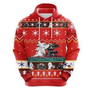 Cat Back White Christmas Cute Noel Mc Ugly Hoodie 3D