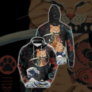 Cat Japanese Unisex 3D Hoodie