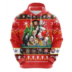 Character Chibi Horror Christmas 2 Character Chibi Horror Christmas Cute Noel Mc Ugly Hoodie 3D