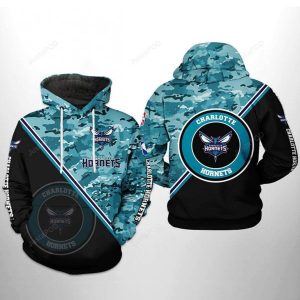 Charlotte Hornets NBA US Camo Team 3D All Over Print Hoodie