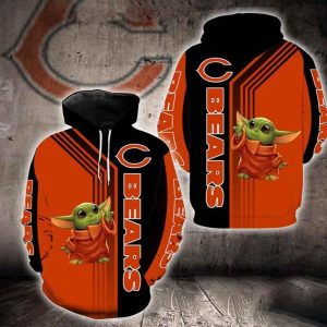 Chicago Bears Baby Yoda New 3D Hoodie