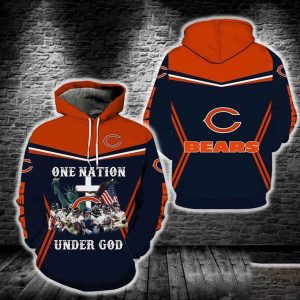 Chicago Bears One Nation Under God New 3D Hoodie