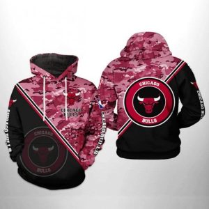 Chicago Bulls NBA US Camo Team 3D Printed Hoodie