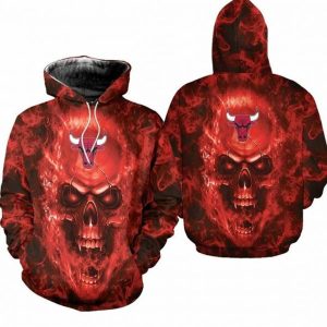 Chicago Bulls Nba Fan Skull 3D Hoodie