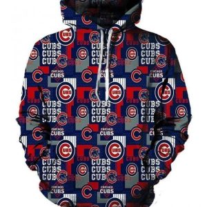 Chicago Cubs 3D Hoodie Baseball
