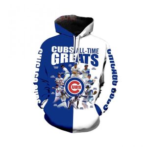 Chicago Cubs All Time Greats 3d Hoodie