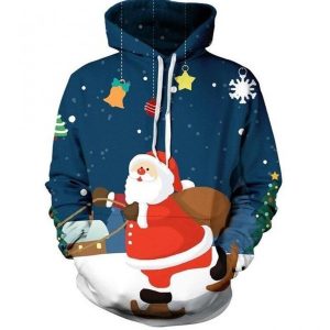 Christmas Blue Best Printed Sublimation Hoodie 3D