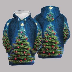 Christmas Blue Graphic 3D Printed Sublimation Hoodie