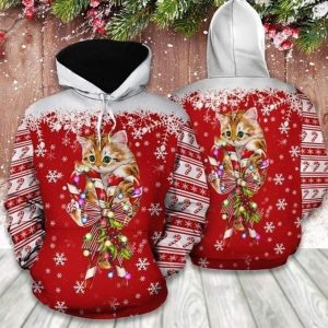 Christmas Christmas Cat Cute 3D Printed Sublimation Hoodie
