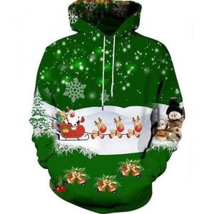 Christmas Green Basic Design 3D Printed Sublimation Hoodie