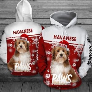 Christmas Havanese White Red Fashion 3D Printed Sublimation Hoodie