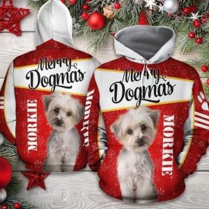 Christmas Morkie Red Unique 3D Printed Sublimation Hoodie