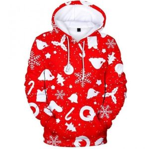 Christmas Red Unique Printed Sublimation Hoodie 3D
