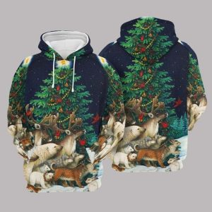 Christmas Teal Basic Design 3D Printed Sublimation Hoodie