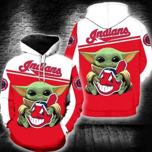 Cleveland Indians Baby Yoda New 3D Hoodie