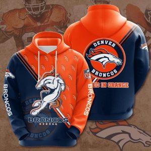 Custom Name NFL Broncos Denver Flashy Horse 3D Hoodie