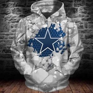 Dallas Cowboys 3D Ice Hoodie 3D Zipper Hoodie