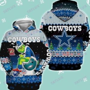 Dallas Cowboys Grinch Toilet 3D Ugly Christmas Hoodie