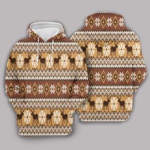 Deer Khaki High Quality 3D Printed Sublimation Hoodie