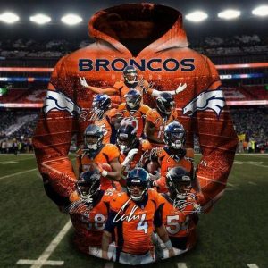 Denver Broncos 3D Hoodie Team
