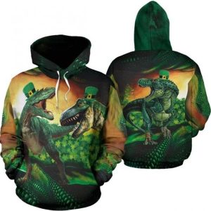 Dinosaurs Irish St Patrick S Day Unisex 3D Hoodie
