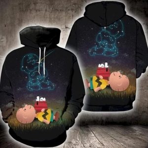 Disney Snoopy Charlie Brown Stargazing IX 3D Hoodie
