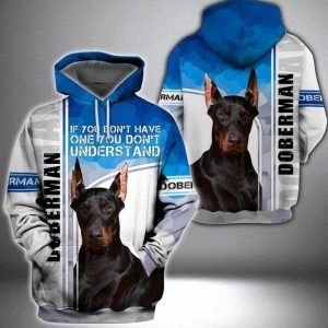 Doberman Blue And White Amazing 3D Printed Sublimation Hoodie