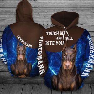 Dobermann Blue Unique 3D Printed Sublimation Hoodie