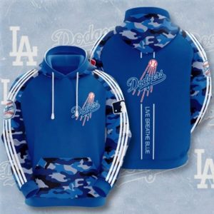Dodgers Live Breathe Blue Hoodie 3d